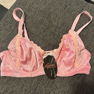 NWT Size 34C Gina Pink Bra with Lace Details